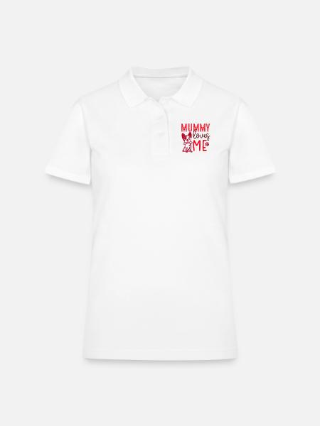 Mummy loves me - Women's Pique Polo Shirt - white - Front