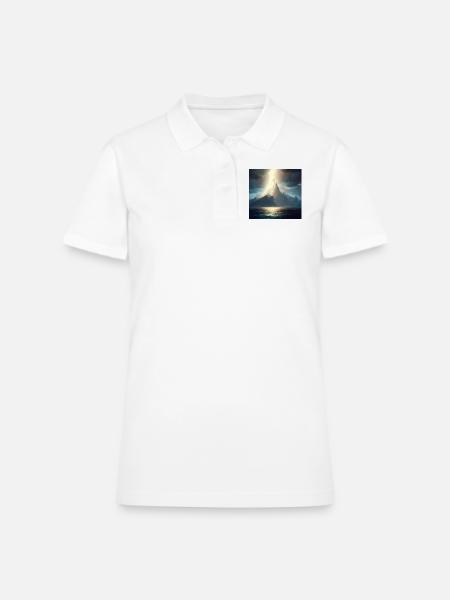 Lighting mountain - Women's Pique Polo Shirt - white - Front
