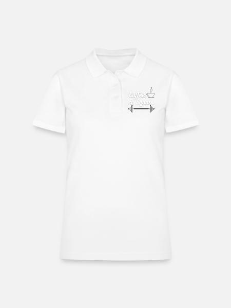 Coffee And Squats - Women's Pique Polo Shirt - white - Front