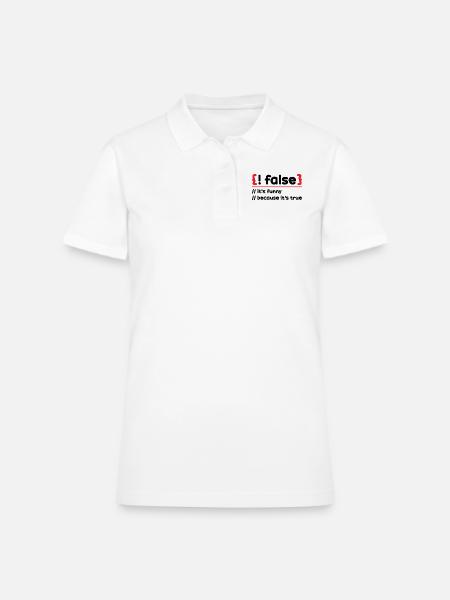False Funny Because True Computer Coding - Women's Pique Polo Shirt - white - Front