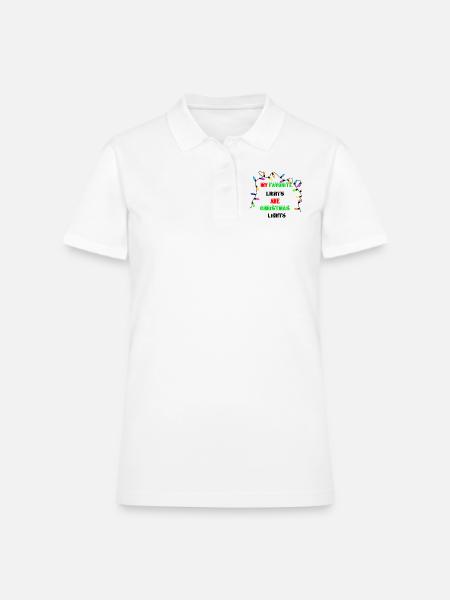 My Favorite Lights Are Christmas Lights - Women's Pique Polo Shirt - white - Front