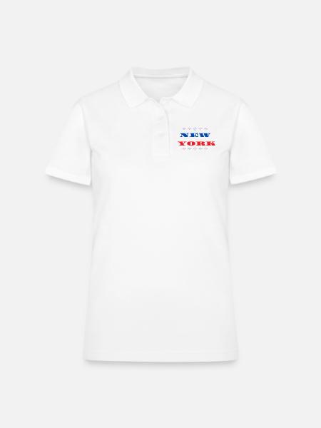 NYC - Women's Pique Polo Shirt - white - Front