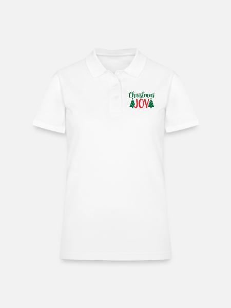 Christmas Joy - Women's Pique Polo Shirt - white - Front