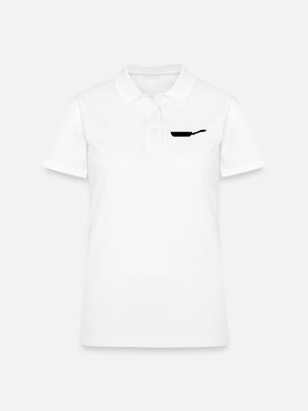 Frying Pan - Women's Pique Polo Shirt - white - Front