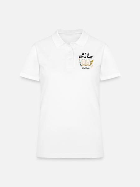 It's a Good Day to Learn – Back to School Vibes - Women's Pique Polo Shirt - white - Front
