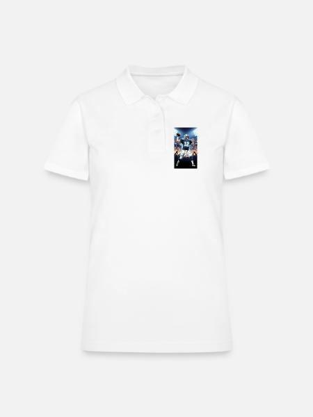 Clutch Quarterback Throw Under Stadium Lights - Women's Pique Polo Shirt - white