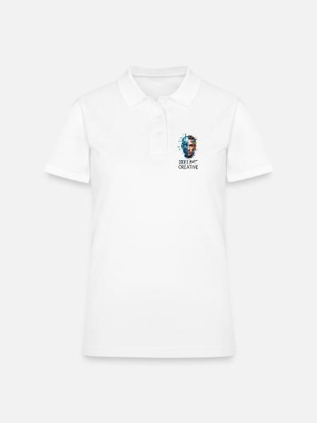 Coded but Creative - Women's Pique Polo Shirt - white - Front