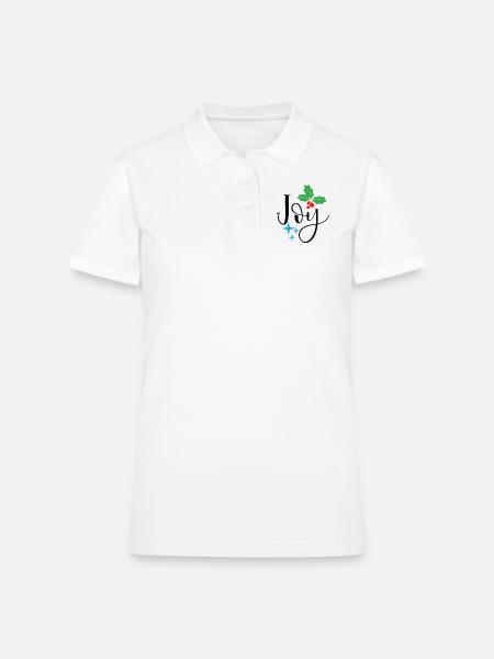 Joy Christmas - Women's Pique Polo Shirt - white - Front