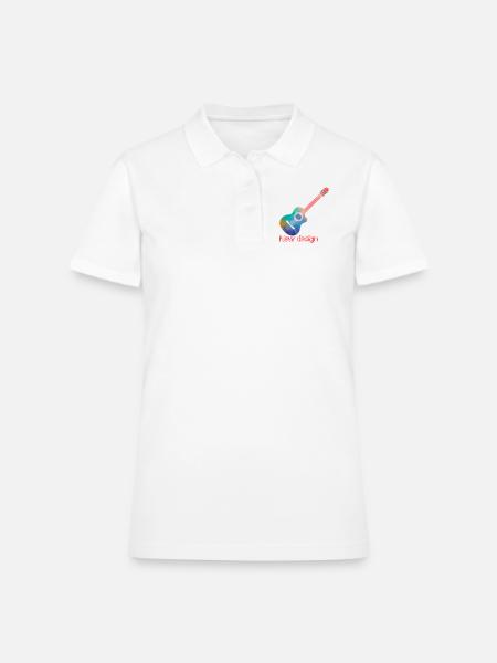 The musical instrument is the guitar - Women's Pique Polo Shirt - white - Front