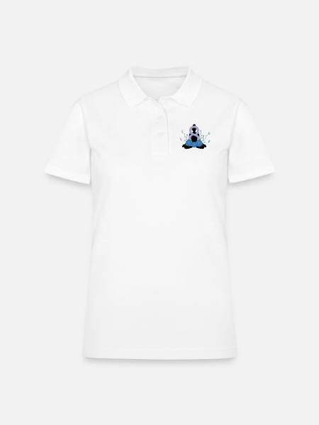 Blue Flowers 8,International Womens Day - Women's Pique Polo Shirt - white - Front