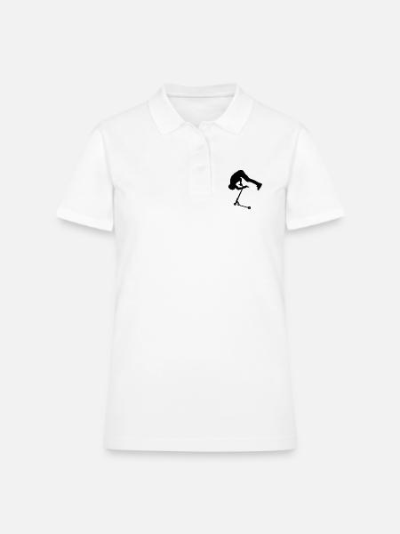 Freestyle scooter. Prorider. - Women's Pique Polo Shirt - white - Front