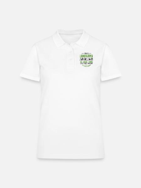 Landscaper Landscaping Landscape - Women's Pique Polo Shirt - white - Front