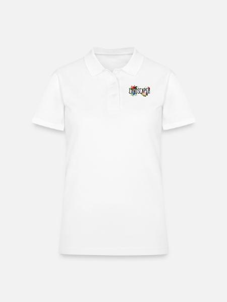 Landscaper Landscaping Landscape - Women's Pique Polo Shirt - white - Front