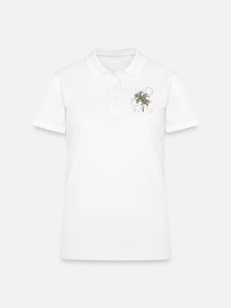 Tree - Women's Pique Polo Shirt - white - Front