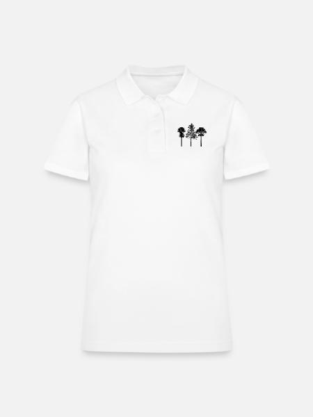 Tree - Women's Pique Polo Shirt - white - Front