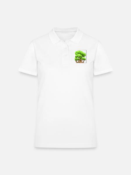 Tree - Women's Pique Polo Shirt - white - Front