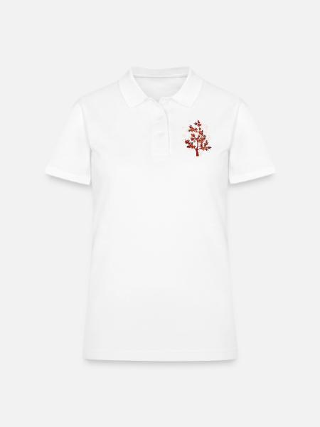 Tree - Women's Pique Polo Shirt - white - Front