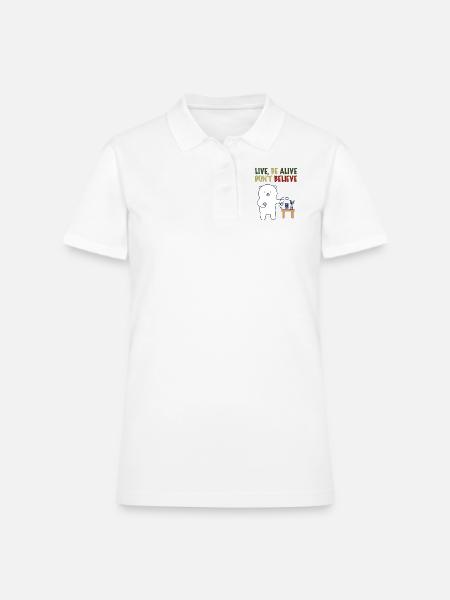 Live Yoga - Women's Pique Polo Shirt - white - Front