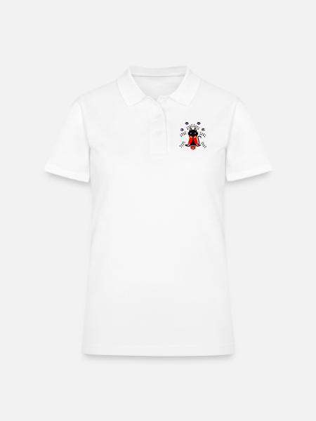 Vampire cat - Women's Pique Polo Shirt - white - Front