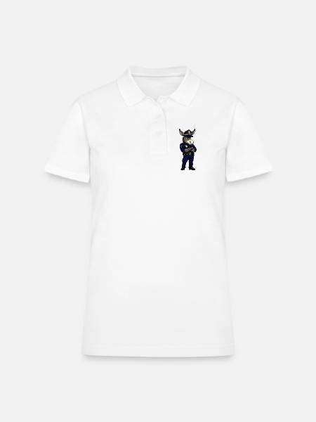 Police donkey - Women's Pique Polo Shirt - white - Front
