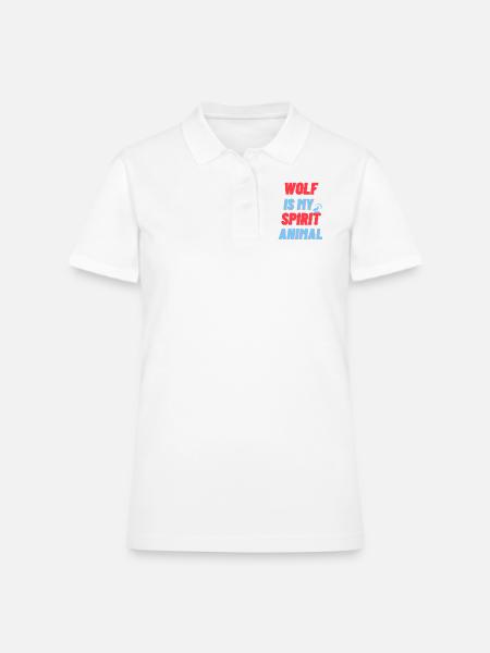 Wolf Is My Spirit Animal - Women's Pique Polo Shirt - white - Front