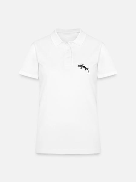 Little Gecko On The Wall - Women's Pique Polo Shirt - white - Front