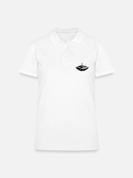 Lonely Island With Lighthouse On The Coast - Women's Pique Polo Shirt - white - Front