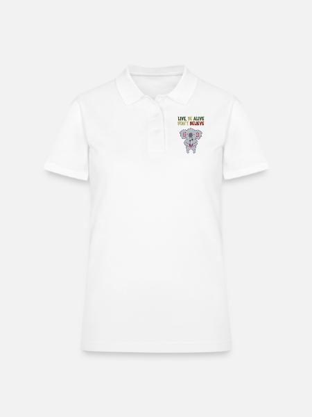 Live Yoga - Women's Pique Polo Shirt - white - Front