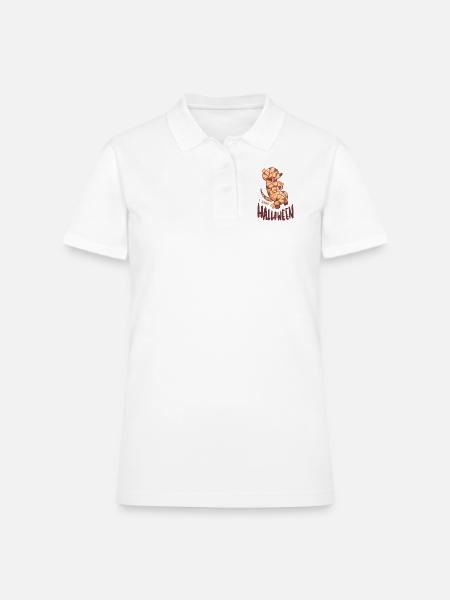 Halloween Mummy Dog - Women's Pique Polo Shirt - white - Front