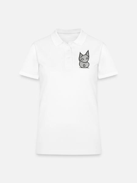 Creepy Cat Simplicity - Women's Pique Polo Shirt - white - Front