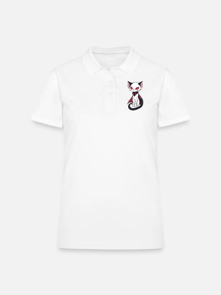 Vampire Cat - Women's Pique Polo Shirt - white - Front