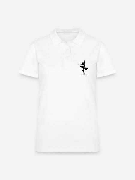 Stage Performance By A Graceful Ballerina - Women's Pique Polo Shirt - white - Front