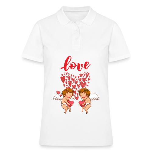Cupid Love Designs, cupid love angel vibration. - Women's Pique Polo Shirt