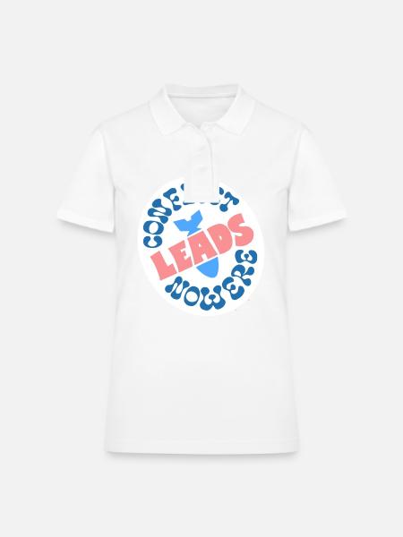 conflict leads nowere - Women's Pique Polo Shirt - white - Front
