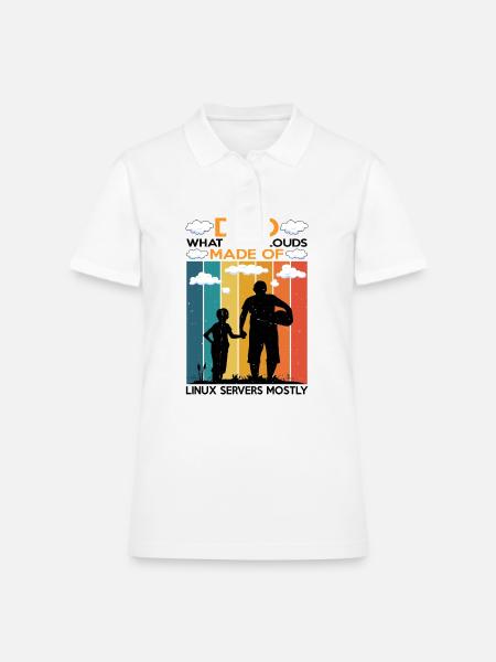 What Are Clouds Made Of, Linux Servers Mostly 7 - Women's Pique Polo Shirt - white - Front