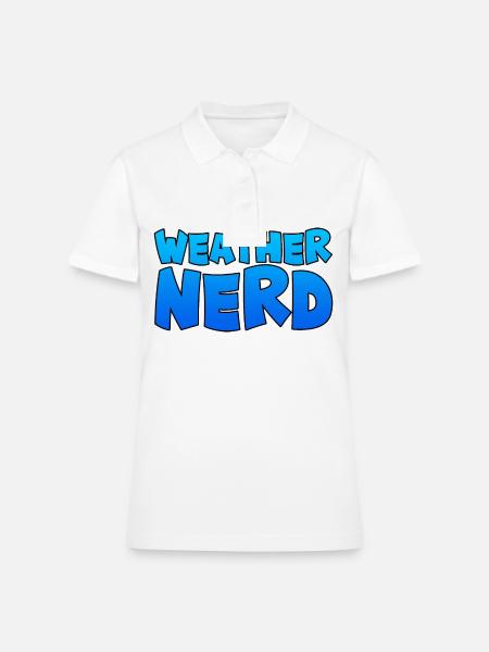 Weather Nerd - Women's Pique Polo Shirt - white - Front