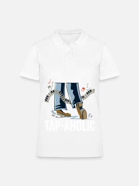tap dancer - Women's Pique Polo Shirt - white - Front