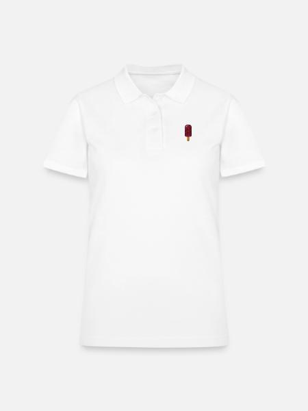 Magneta Icecream embroidered - Women's Pique Polo Shirt - white - Front