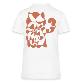 Abstract Terracotta Geometric Cat Art - Women's Pique Polo Shirt - white - Back
