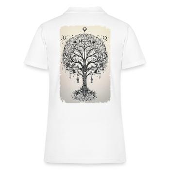 tree - Women's Pique Polo Shirt - white - Back