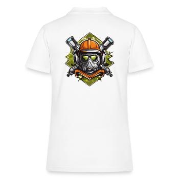 gas mask - Women's Pique Polo Shirt - white - Back
