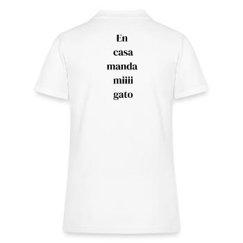 En casa manda mi gato - Women's Pique Polo Shirt - white - Back