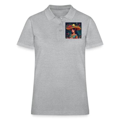 Mexican Design, Regional Mexican Charro Woman - Women's Pique Polo Shirt