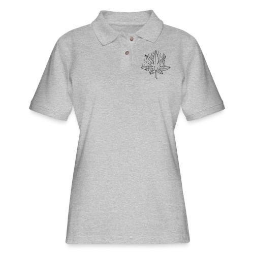 Flaming Pot Leaf - Women's Pique Polo Shirt