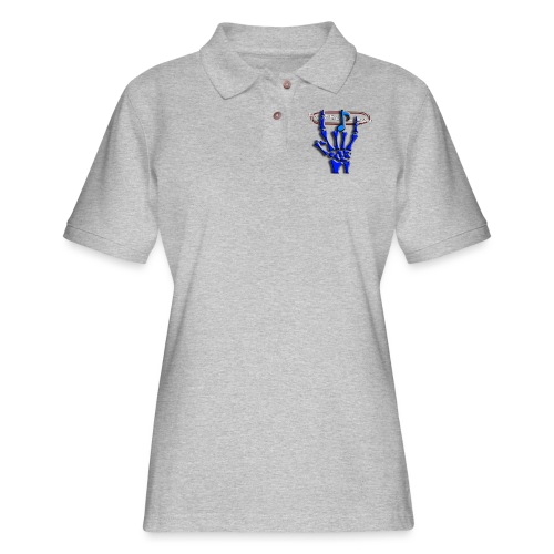 Rock on hand sign the devil's horns RadioBuzzD - Women's Pique Polo Shirt