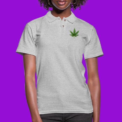 Cannabis Leaf - Women's Pique Polo Shirt