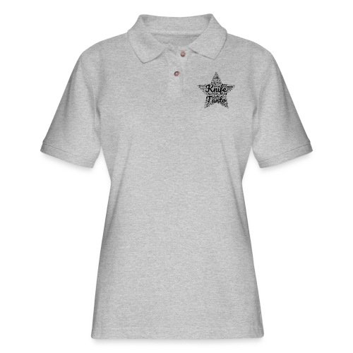 Knife Styles Word Art Design in a Star Shape - Women's Pique Polo Shirt