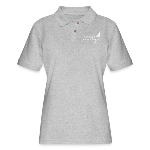 Aurora LS logo white - Women's Pique Polo Shirt