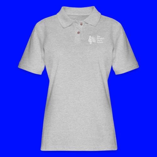 People's Logo - White - Women's Pique Polo Shirt