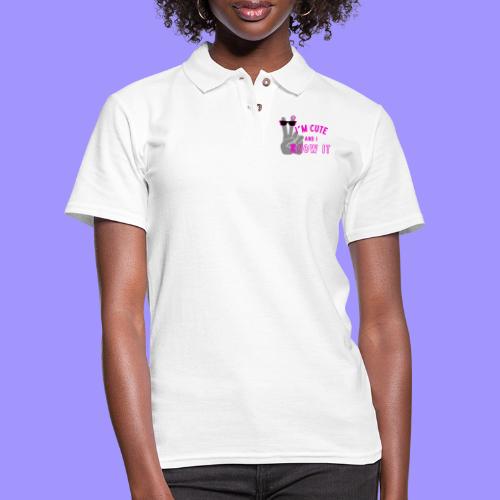 I'm Cute and I Know It - Fun Self Affirmation - Women's Pique Polo Shirt